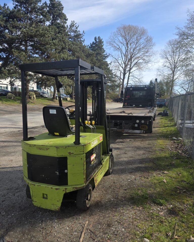Old forklift removed from delta bc